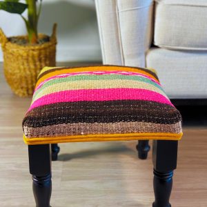 Ethnic Footrest Upholstered with perubian ethnic fabrics