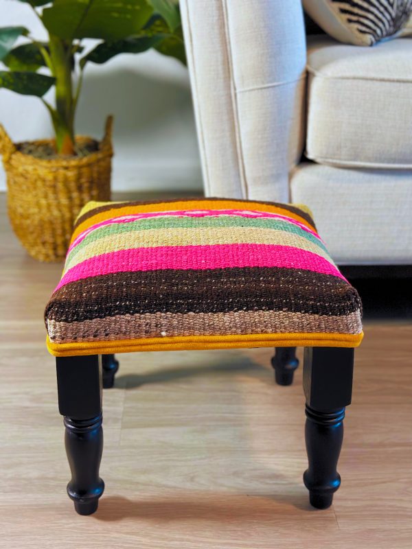 Ethnic Footrest Upholstered with perubian ethnic fabrics