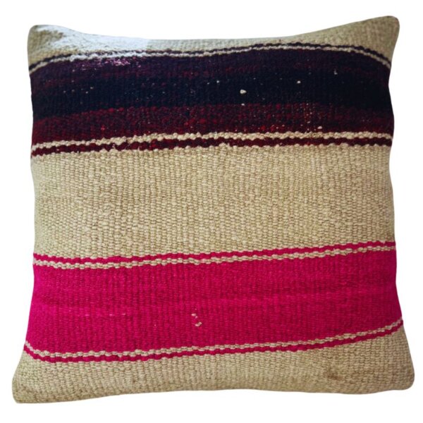 ibrant Boho Pillow, Hand-Woven, Natural Hair Colors