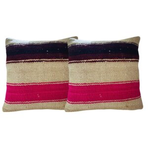 ibrant Boho Pillow, Hand-Woven, Natural Hair Colors