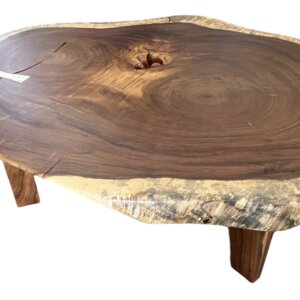Forest Coffee Table Oblong V Legs Natutal Wood (50 W x 18.5 H x 41 D) - Live Edge