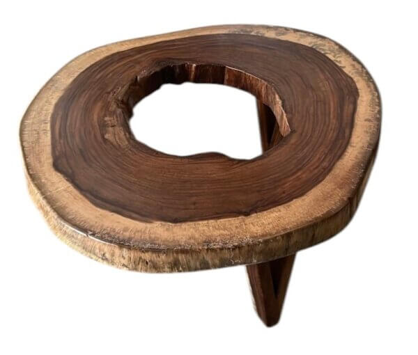 Forest Coffee Table Round Open Top V -Legs Natural Wood 45 W x 18.5 H x 42 D