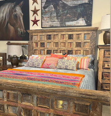 Rustic Bed and Ehtnic Textiles
